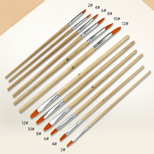 12-Pack Natural Wood Handle Paint Brushes