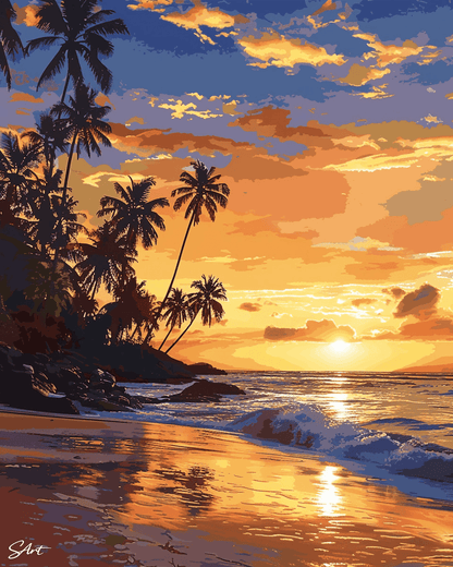 Beach Palms - Paint by Numbers Kit
