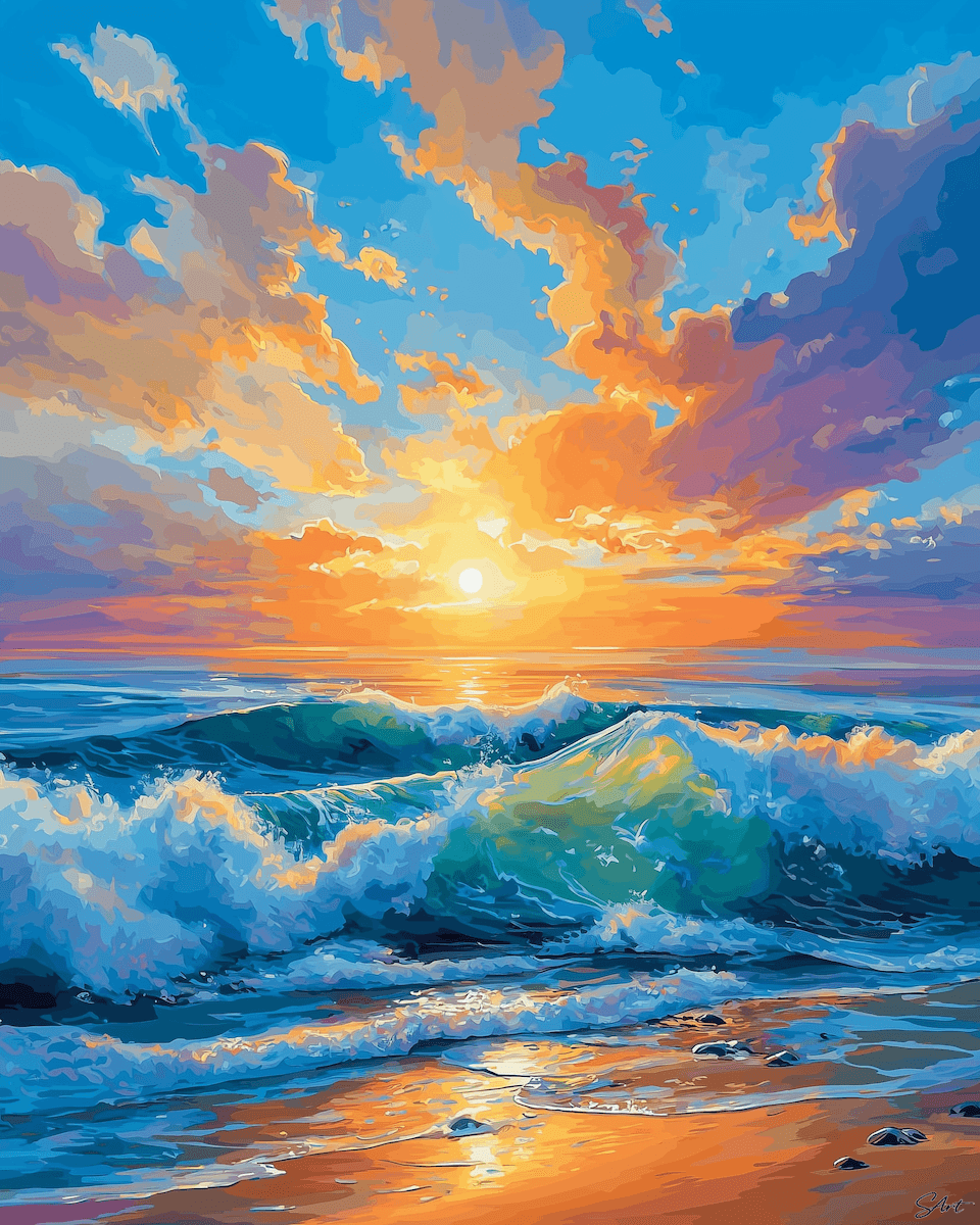 Beach Sunrise - Paint by Numbers Kit