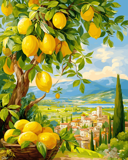 European Summer Lemons - Paint by Numbers Kit