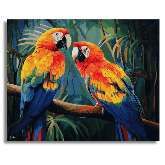Forest Parrots – Paint by Numbers Kit