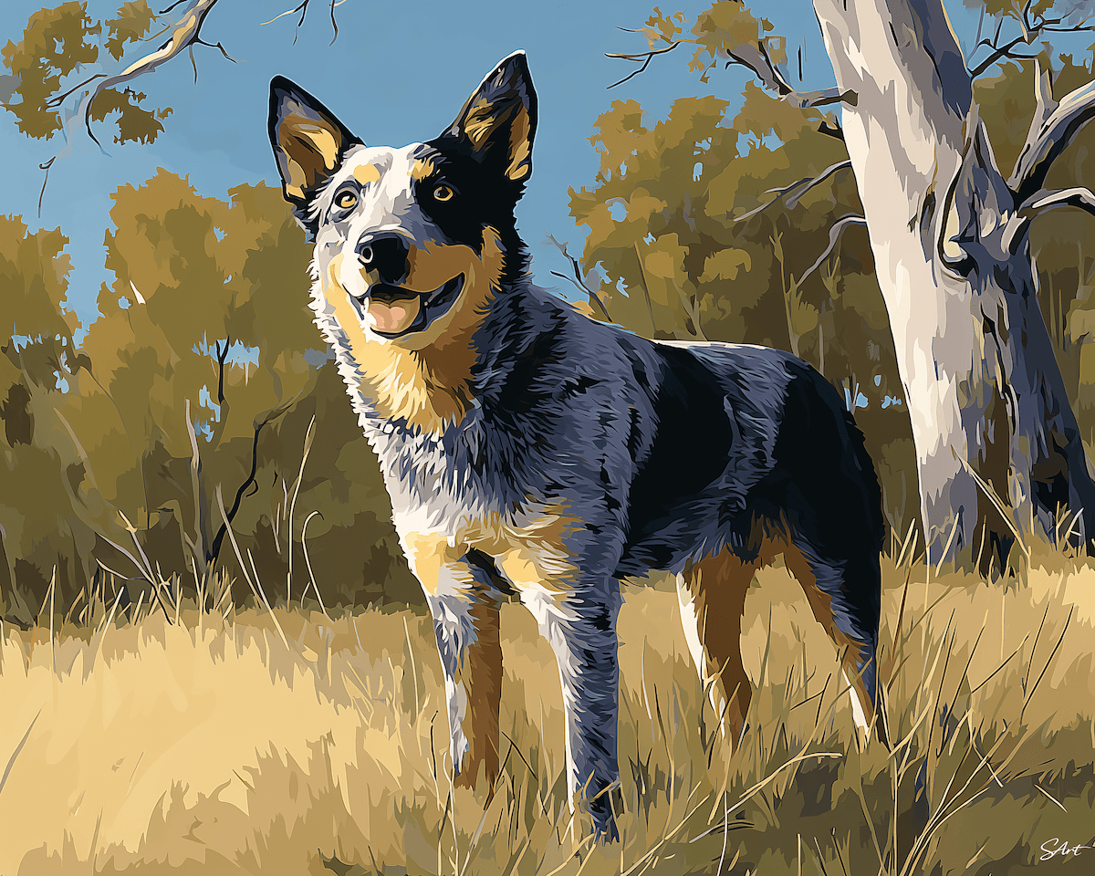 Happy Cattle Dog – Paint by Numbers Kit
