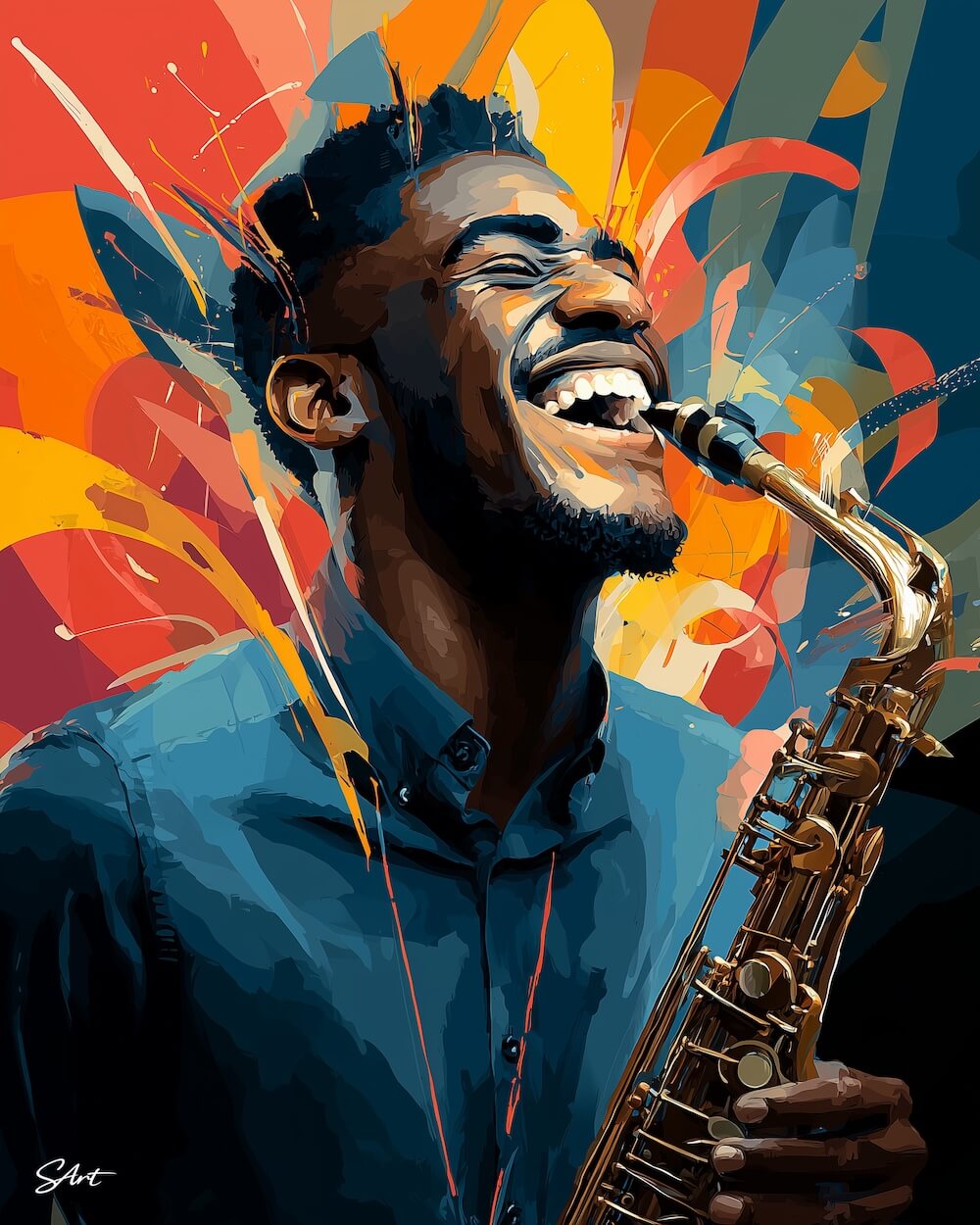Jazz Saxophone Player - Paint by Numbers Kit