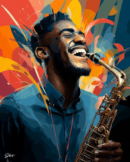 Jazz Saxophone Player - Paint by Numbers Kit