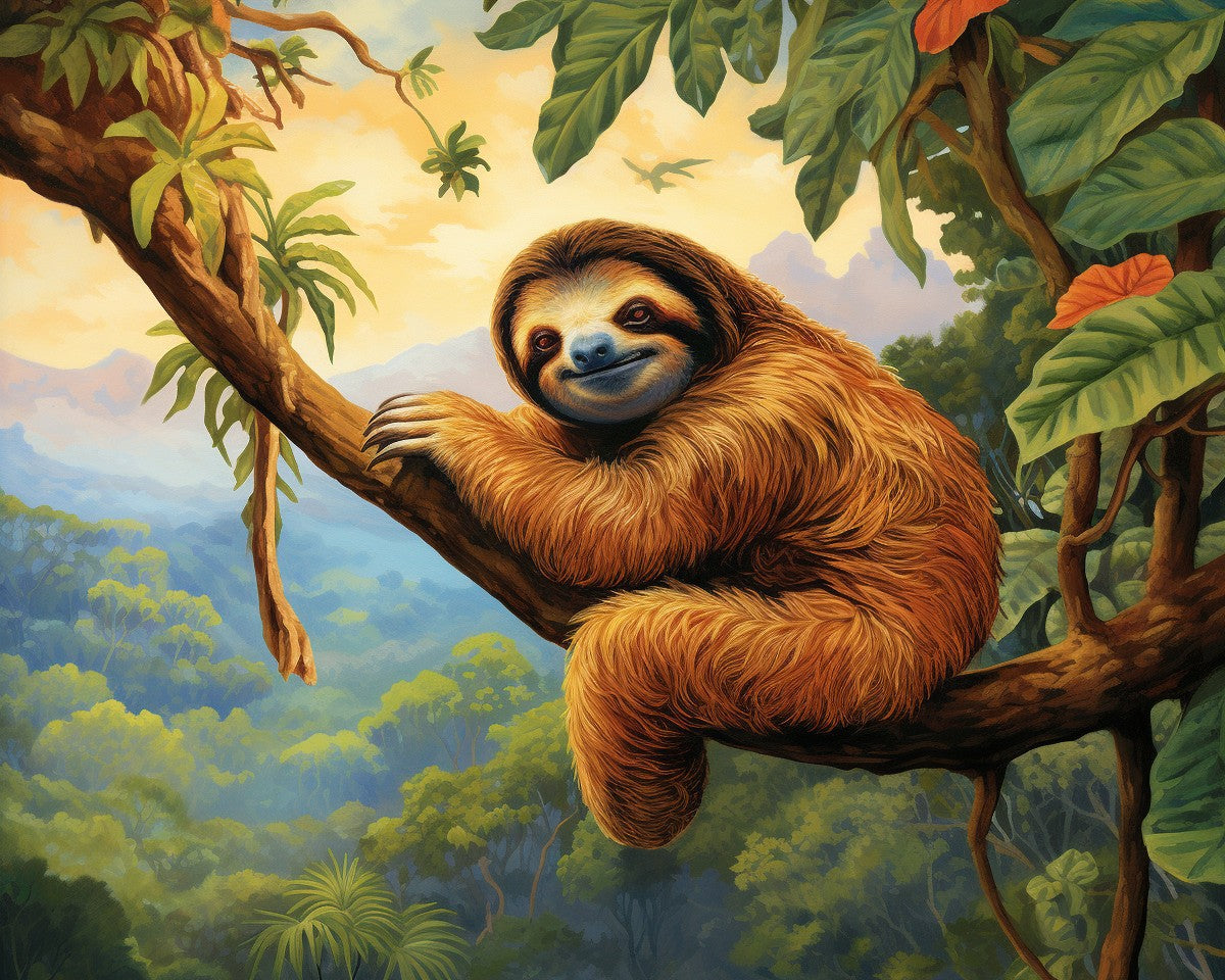Serene Sloth Perch – Paint by Numbers Kit