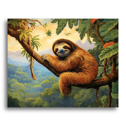 Serene Sloth Perch – Paint by Numbers Kit