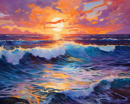 Sunset Ocean Waves – Paint by Numbers Kit