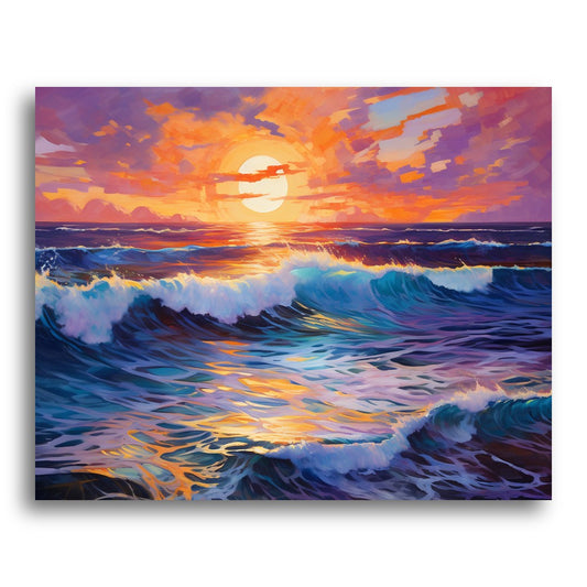 Sunset Ocean Waves – Paint by Numbers Kit