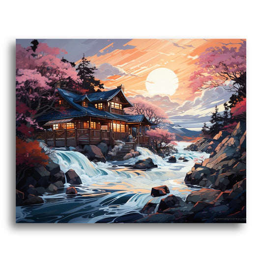 Sunset River Lodge – Paint by Numbers Kit