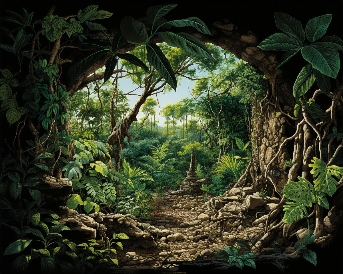 Jungle Cave Entrance – Paint by Numbers Kit