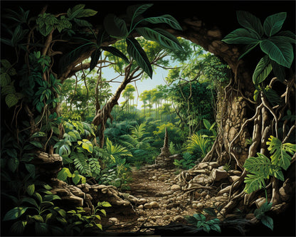 Jungle Cave Entrance – Paint by Numbers Kit
