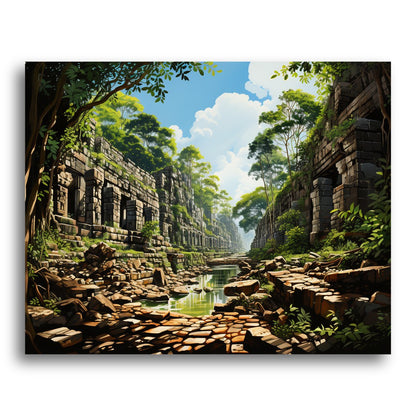 Ancient Jungle Ruins – Paint by Numbers Kit