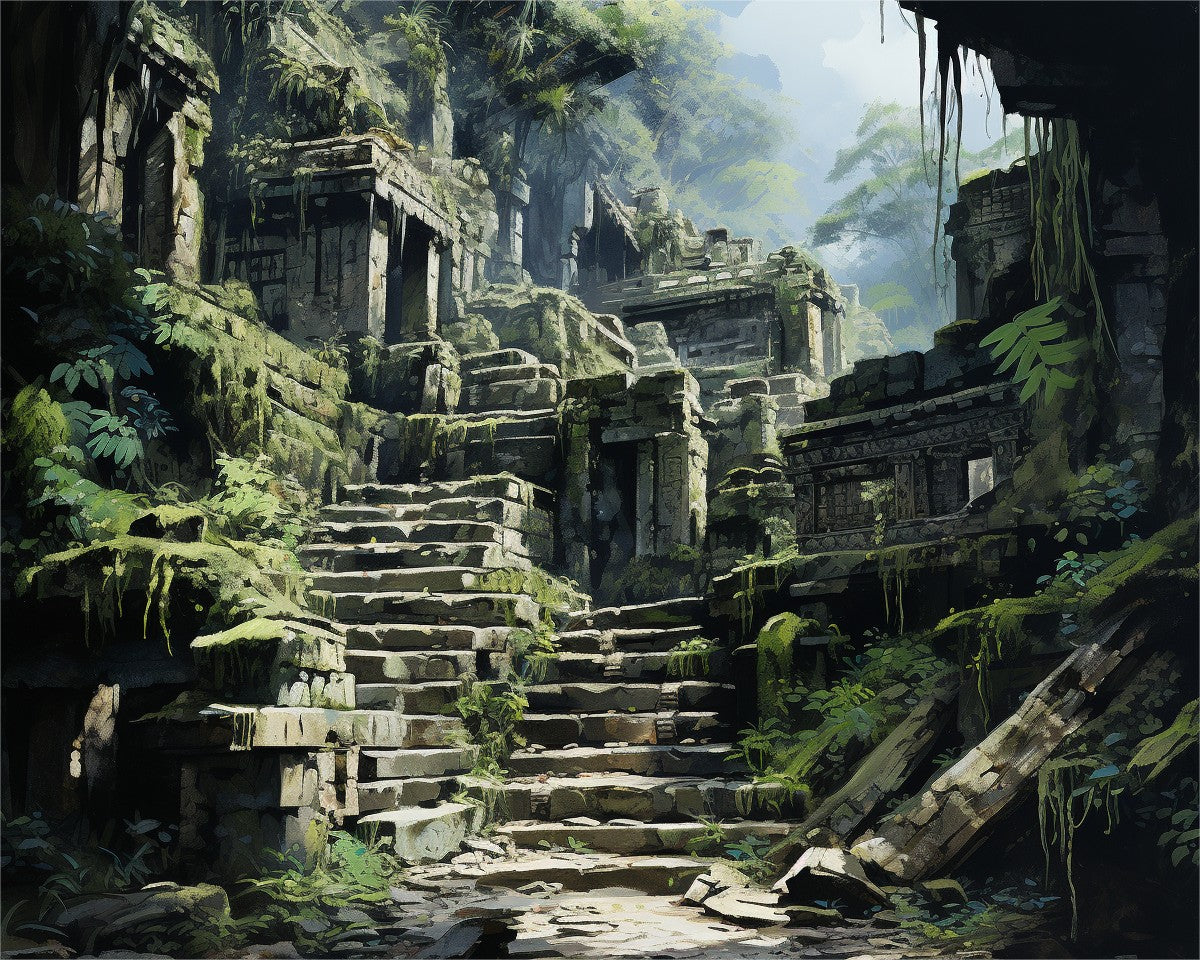 Ancient Jungle Ruins – Paint by Numbers Kit