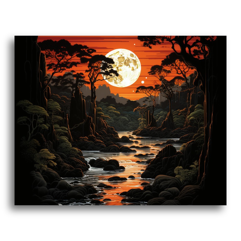 Moonlit River Gorge – Paint by Numbers Kit