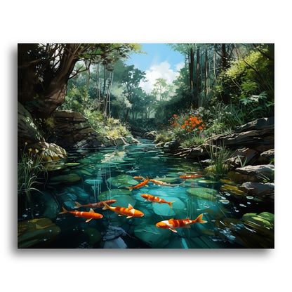 Tranquil Koi Stream – Paint by Numbers Kit