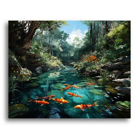 Tranquil Koi Stream – Paint by Numbers Kit