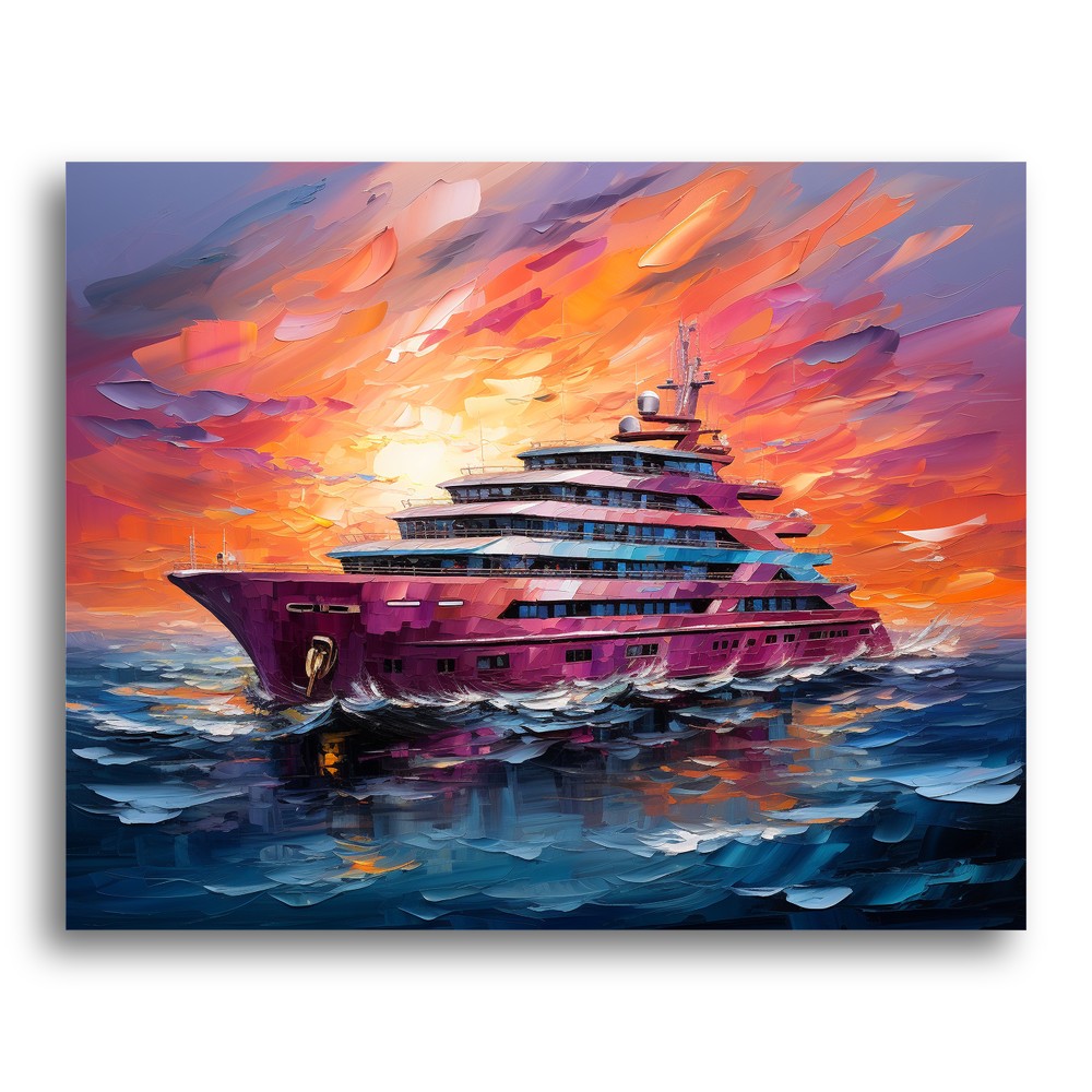 Sunset Luxury Yacht – Paint by Numbers Kit