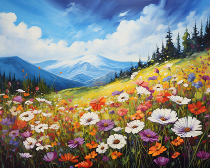 Mountain Wildflower Meadow – Paint by Numbers Kit