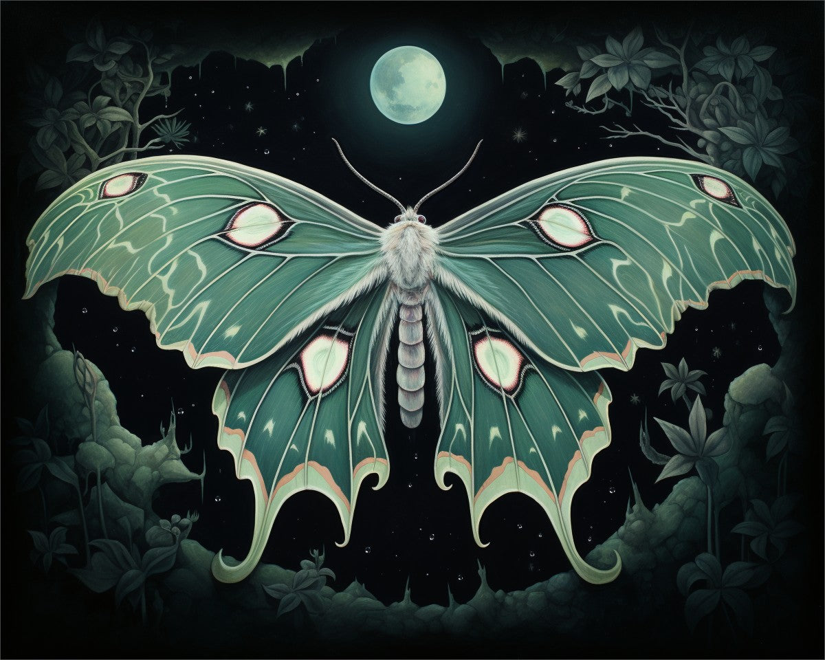 Moonlit Luna Moth – Paint by Numbers Kit