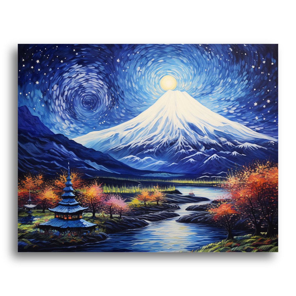 Moonlit Mountain River – Paint by Numbers Kit