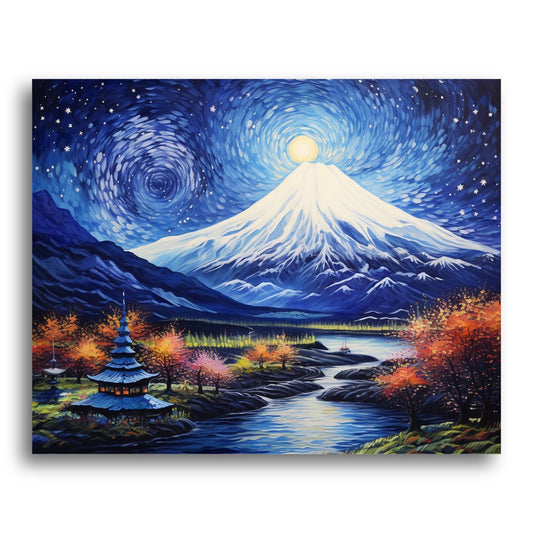 Moonlit Mountain River – Paint by Numbers Kit