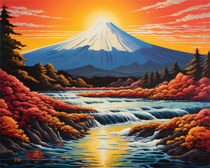 Sunlit Mountain River – Paint by Numbers Kit