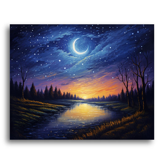 Moonlit River Twilight – Paint by Numbers Kit