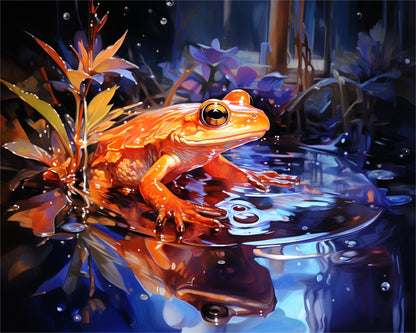Luminous Orange Frog – Paint by Numbers Kit