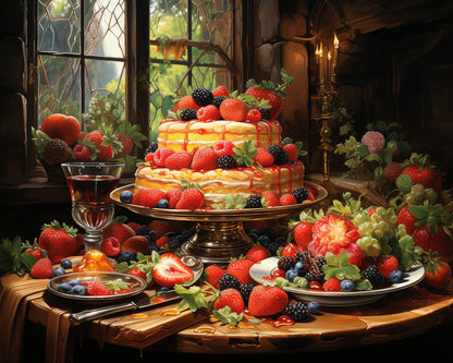 Berry Topped Cake – Paint by Numbers Kit