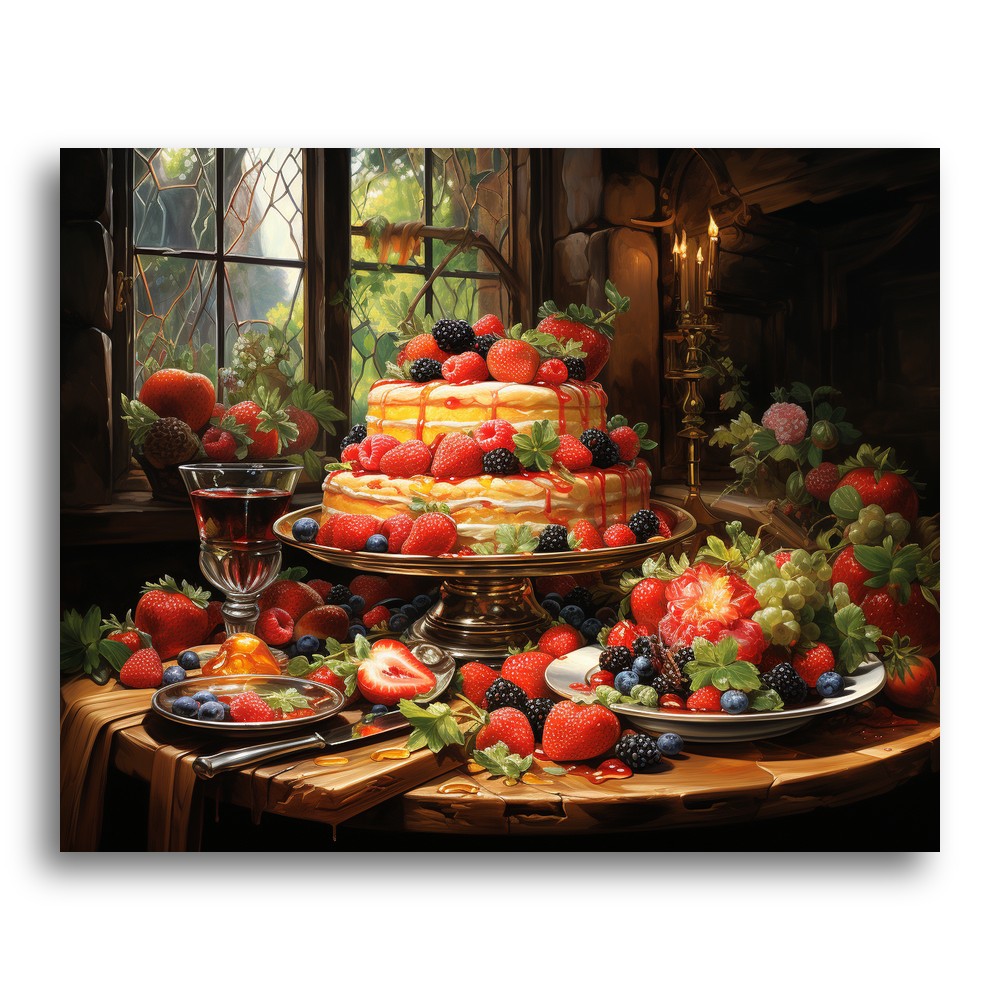 Berry Topped Cake – Paint by Numbers Kit