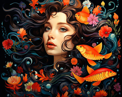 Golden Koi Dream – Paint by Numbers Kit