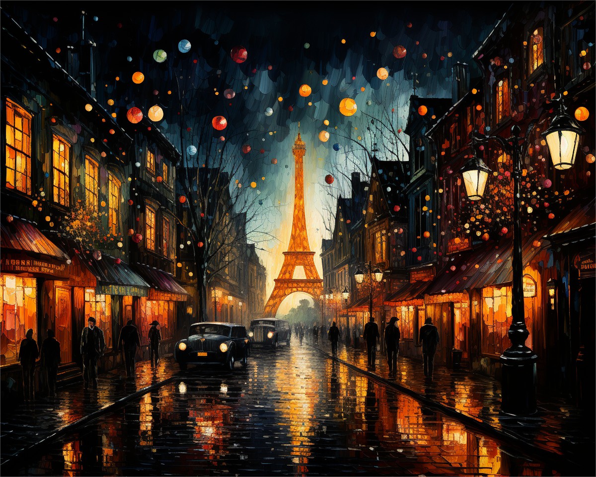 Eiffel Tower Nightfall – Paint by Numbers Kit