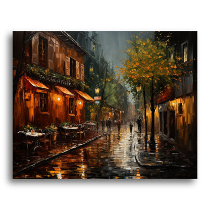 Rainy Evening Street – Paint by Numbers Kit