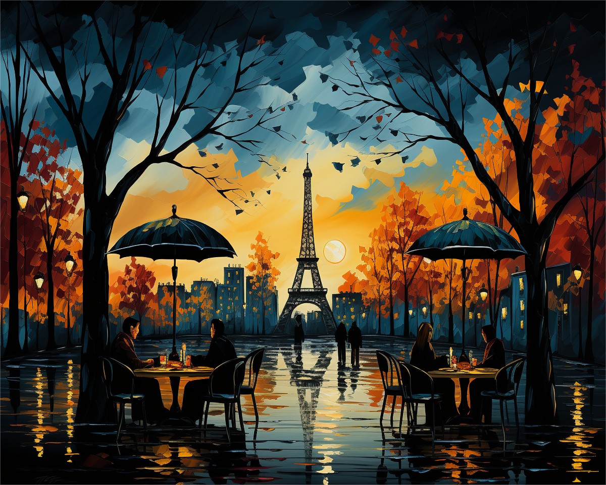 Paris Evening Reflection – Paint by Numbers Kit
