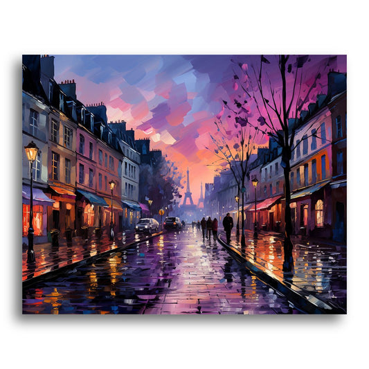 Parisian Twilight Street – Paint by Numbers Kit