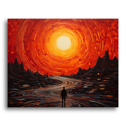 Sunlit Pathway Silhouette – Paint by Numbers Kit