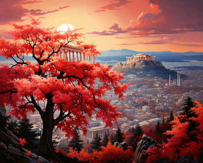 Sunset Over Acropolis – Paint by Numbers Kit