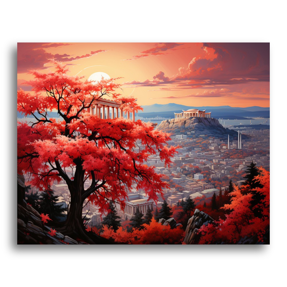 Sunset Over Acropolis – Paint by Numbers Kit