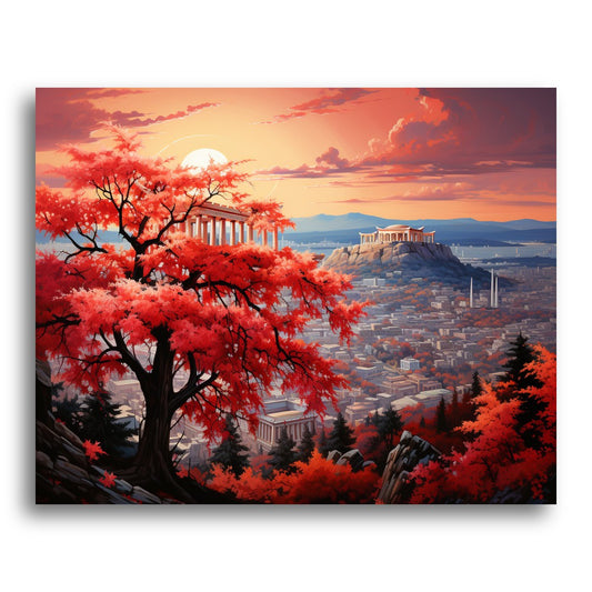 Sunset Over Acropolis – Paint by Numbers Kit
