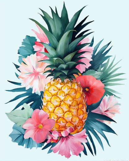 Tropical Pineapple Bloom – Paint by Numbers Kit