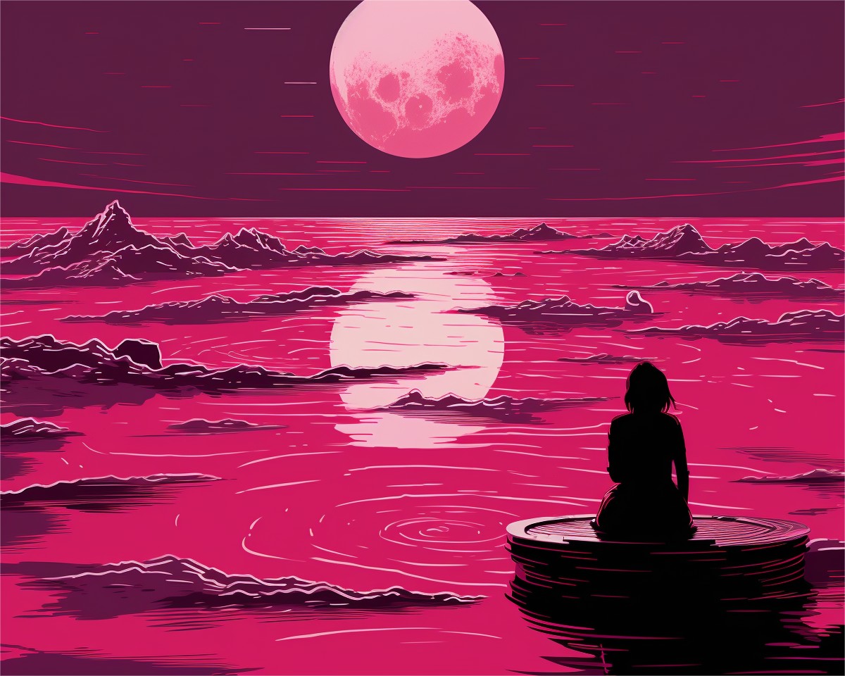 Moonlit Ocean Reflection – Paint by Numbers Kit