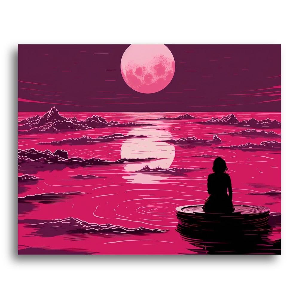 Moonlit Ocean Reflection – Paint by Numbers Kit