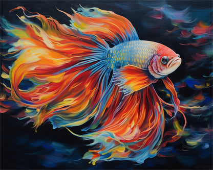 Flaming Betta Fish – Paint by Numbers Kit