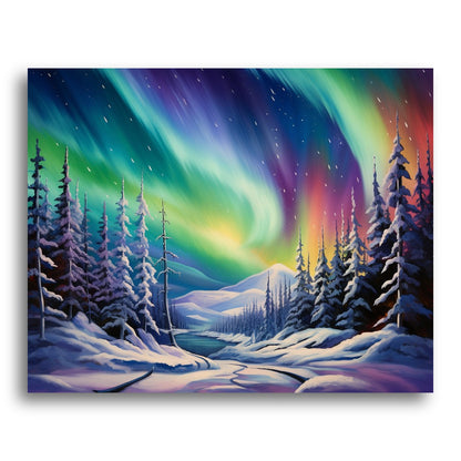 Northern Lights Forest – Paint by Numbers Kit
