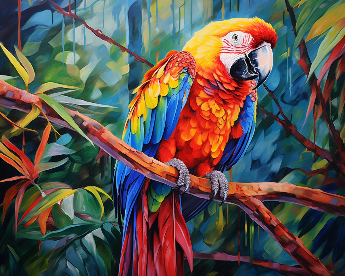 Vibrant Scarlet Macaw – Paint by Numbers Kit