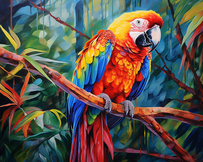 Vibrant Scarlet Macaw – Paint by Numbers Kit