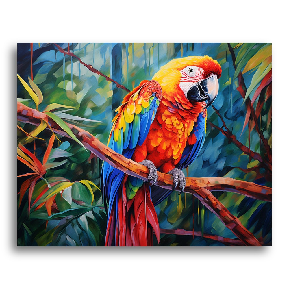 Vibrant Scarlet Macaw – Paint by Numbers Kit