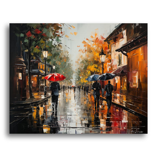 Autumn Rainy Street – Paint by Numbers Kit