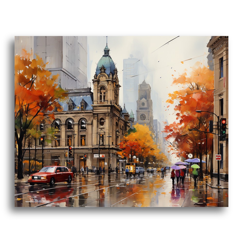 Autumn City Street – Paint by Numbers Kit
