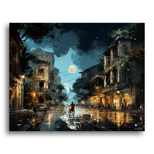 Moonlit City Street – Paint by Numbers Kit